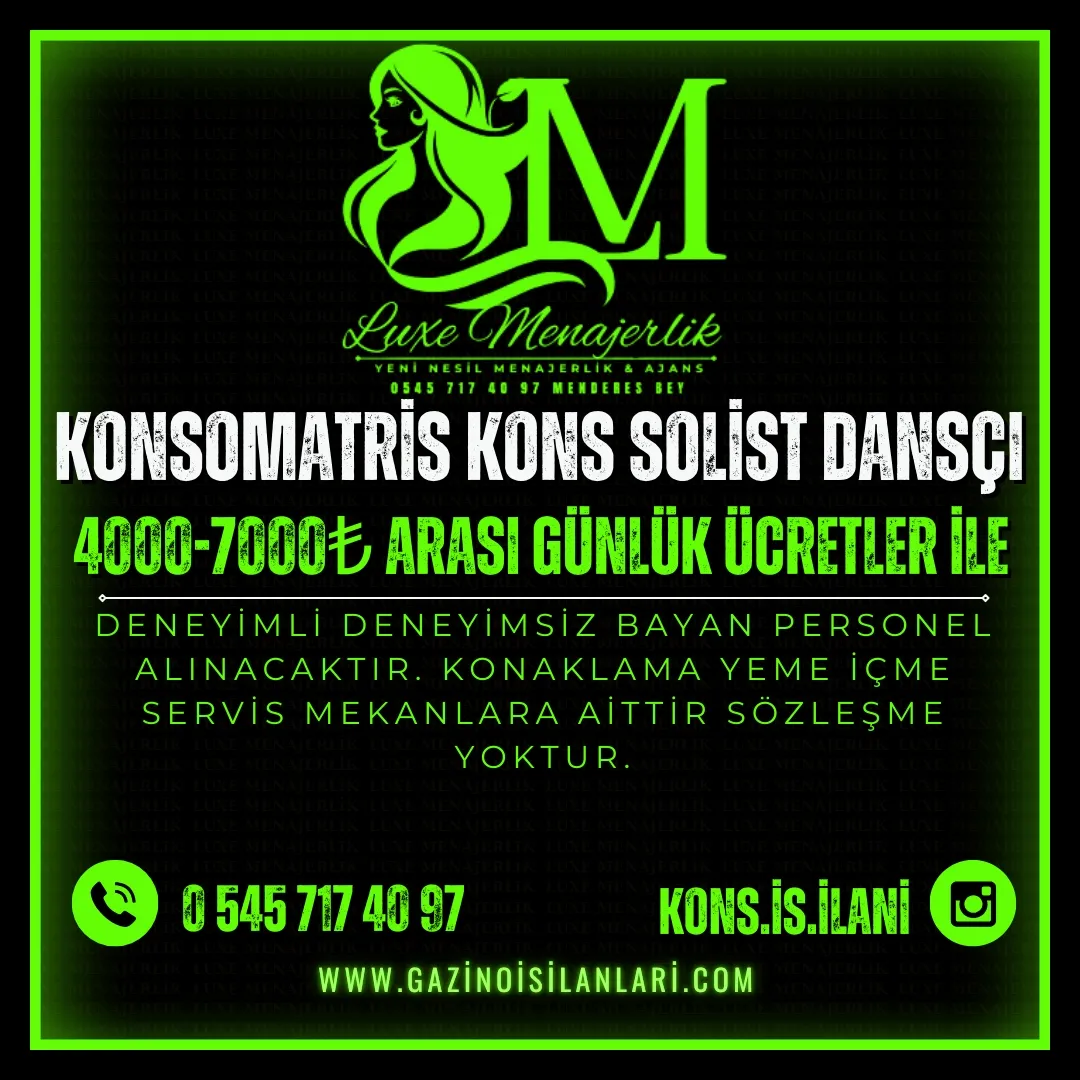 Adana Konsomatris iş ilanları 0545 717 40 97